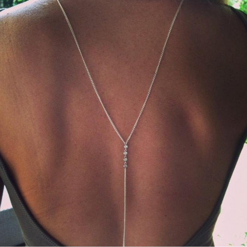 Dainty Crystal Back ChainJewelryLuna Daze