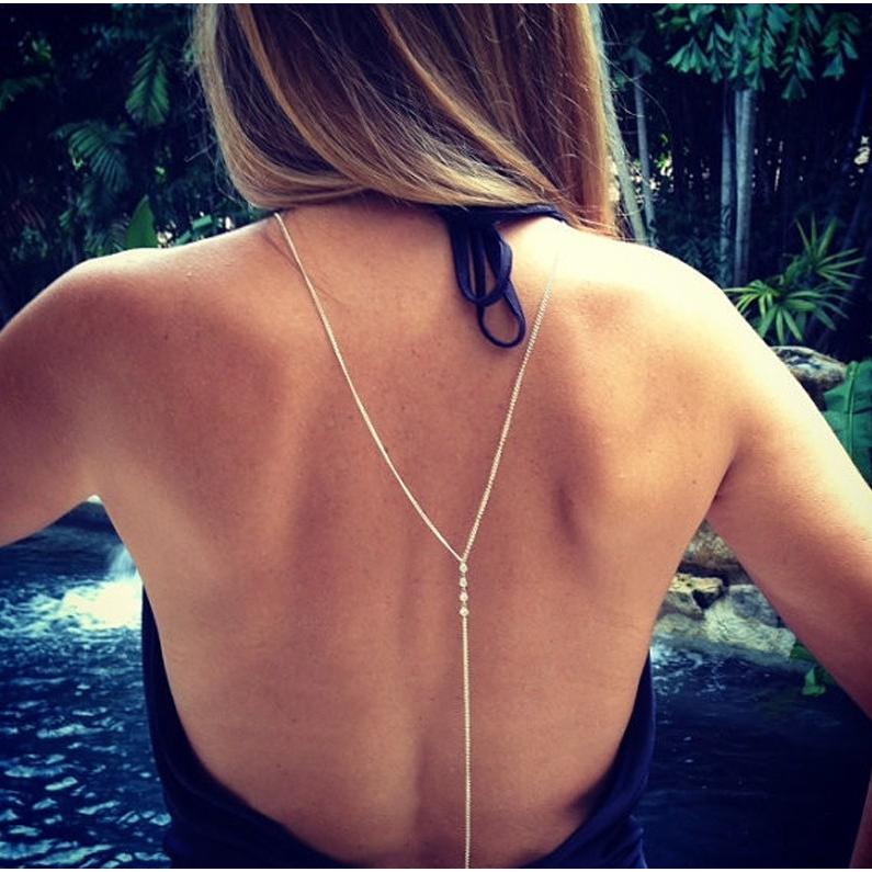Dainty Crystal Back ChainJewelryLuna Daze