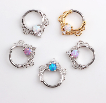 Fire Opal Nose Hoop, Luna Daze