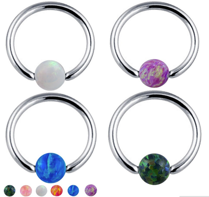 Fire Opal Body Piercing Ring, Luna Daze