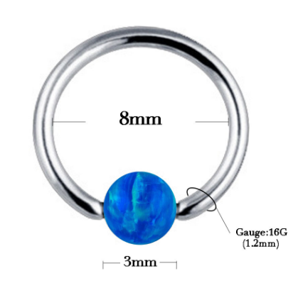 Fire Opal Body Piercing Ring, Luna Daze