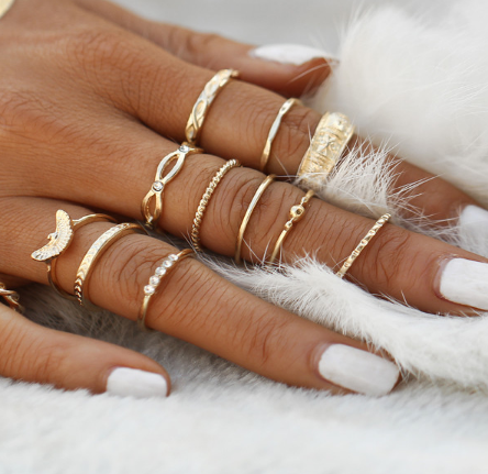 Delicate & Charmed Gold Ring SetJewelryLuna Daze