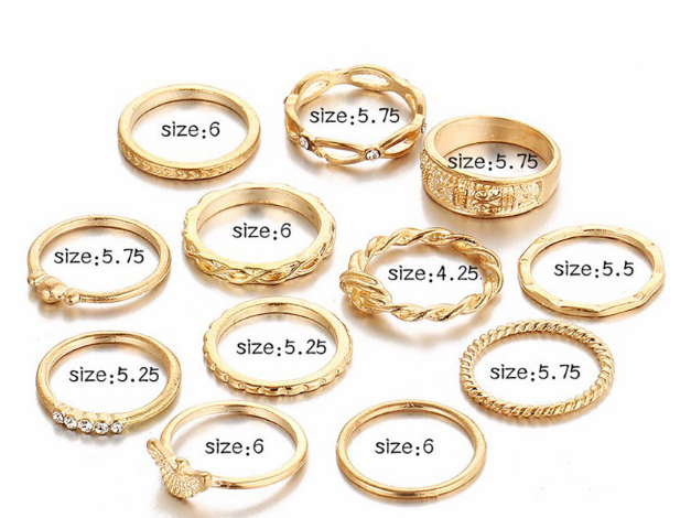 Delicate & Charmed Gold Ring SetJewelryLuna Daze