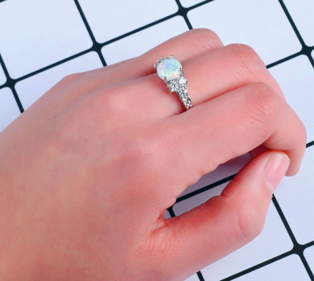 Fire Opal & Stone Ring, Luna Daze