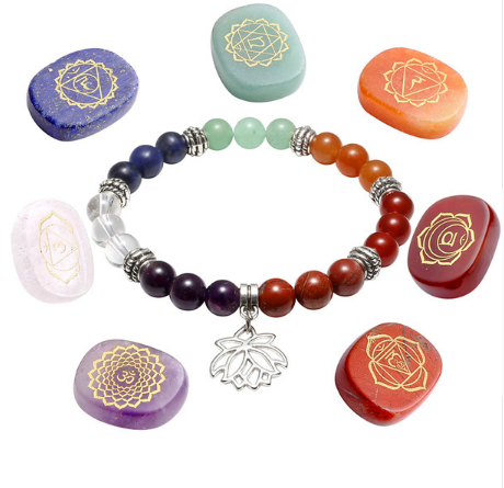 Engraved Chakra Bracelet & Stone Kit, Luna Daze