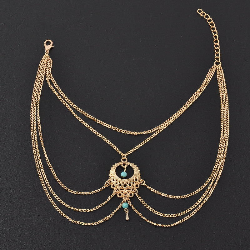Boho Layered Anklet, Luna Daze