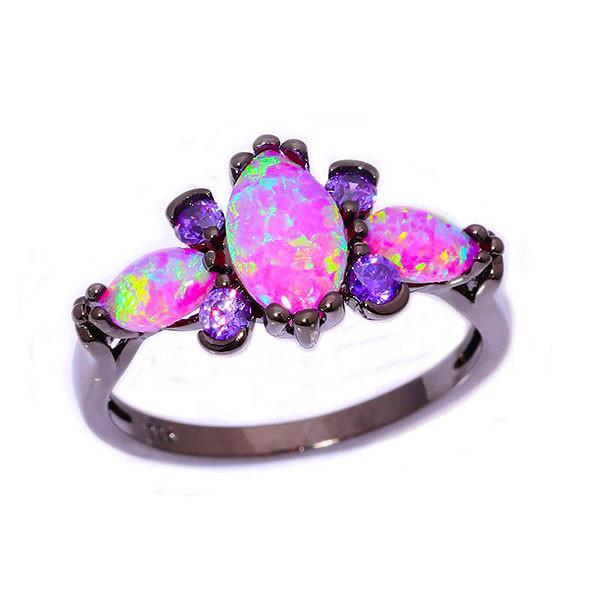 Pink Fire Opal & Amethyst RingJewelryLuna Daze