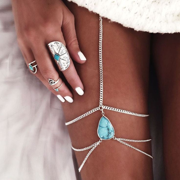 Turquoise Thigh ChainJewelryLuna Daze