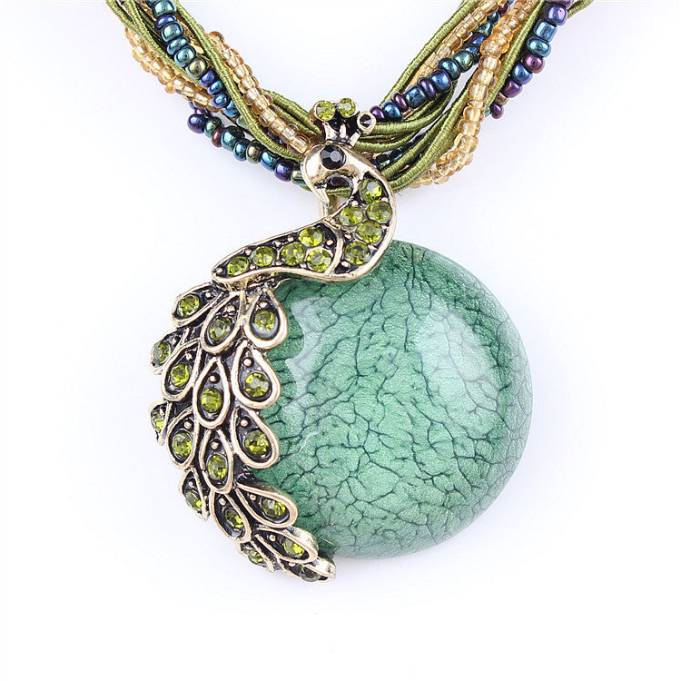 Peacock Gemstone NecklaceJewelryLuna Daze