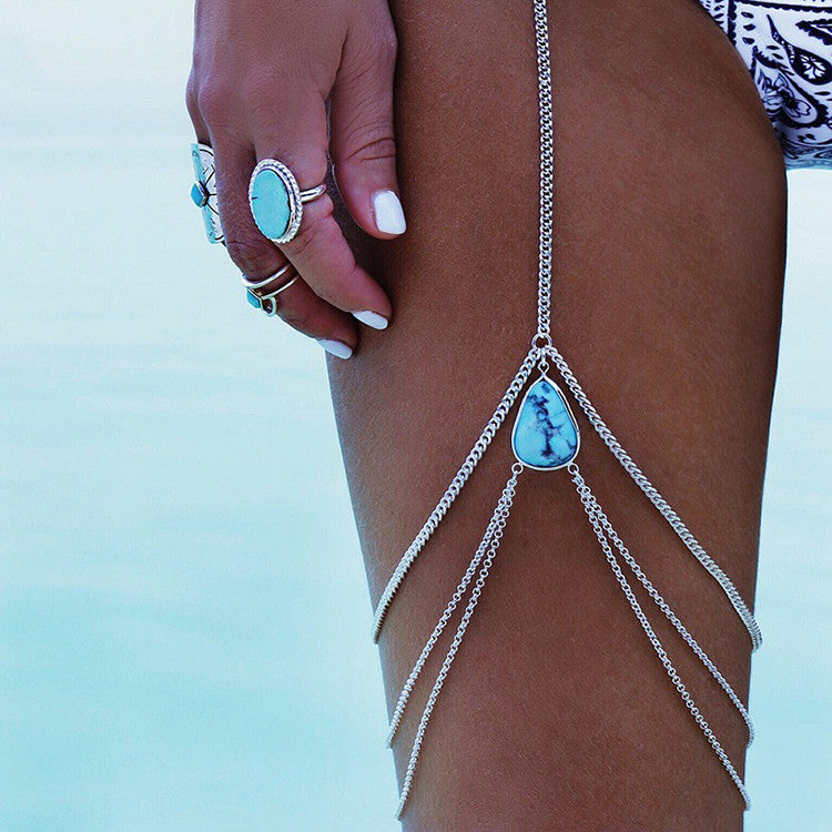 Turquoise Thigh ChainJewelryLuna Daze