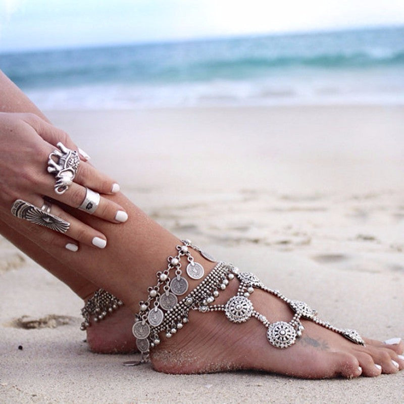 Boho Coin Anklet, Luna Daze
