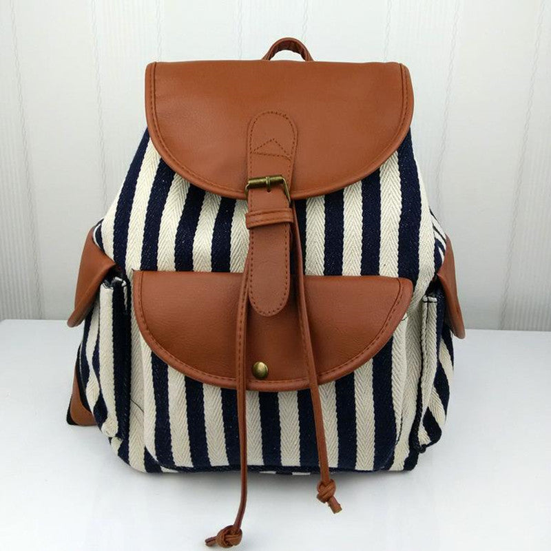 Striped Canvas BackpackAccessoriesLuna Daze