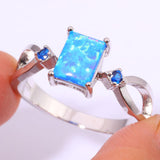 Blue Fire Opal Ring, Luna Daze