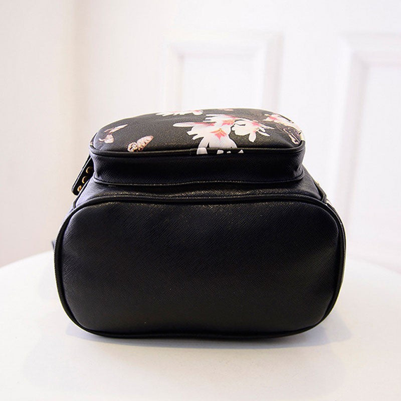 Floral Leather Backpack, Luna Daze