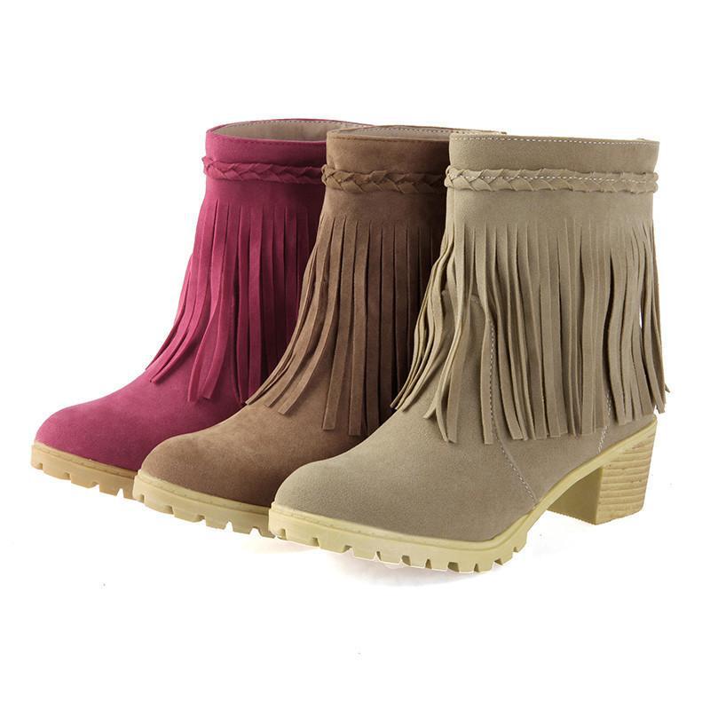 Fringe Ankle Boots, Luna Daze