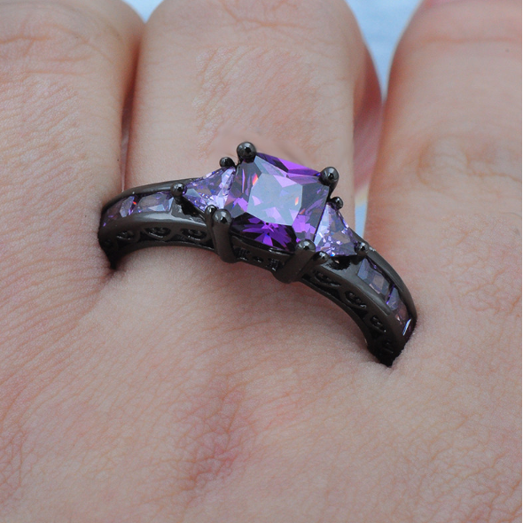 Amethyst Princess Cut RingJewelryLuna Daze