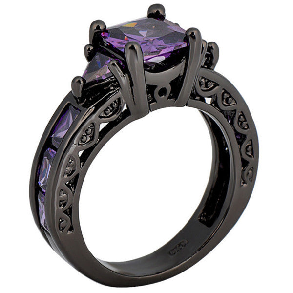 Amethyst Princess Cut Ring, Luna Daze