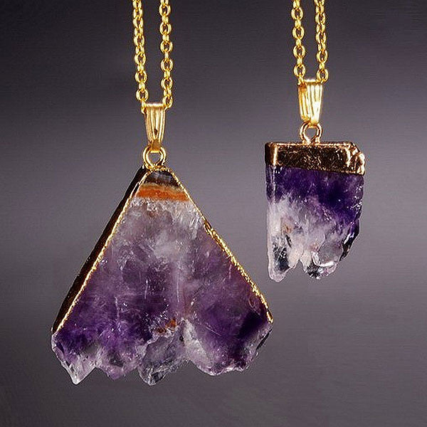 Amethyst Slice Necklace, Luna Daze