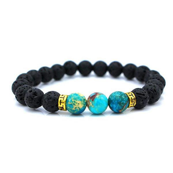 Azurite Lava Stone BraceletJewelryLuna Daze