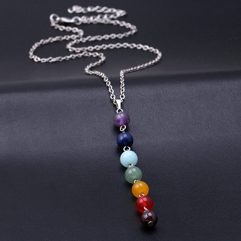 7 Chakra Gemstone Necklace, Luna Daze