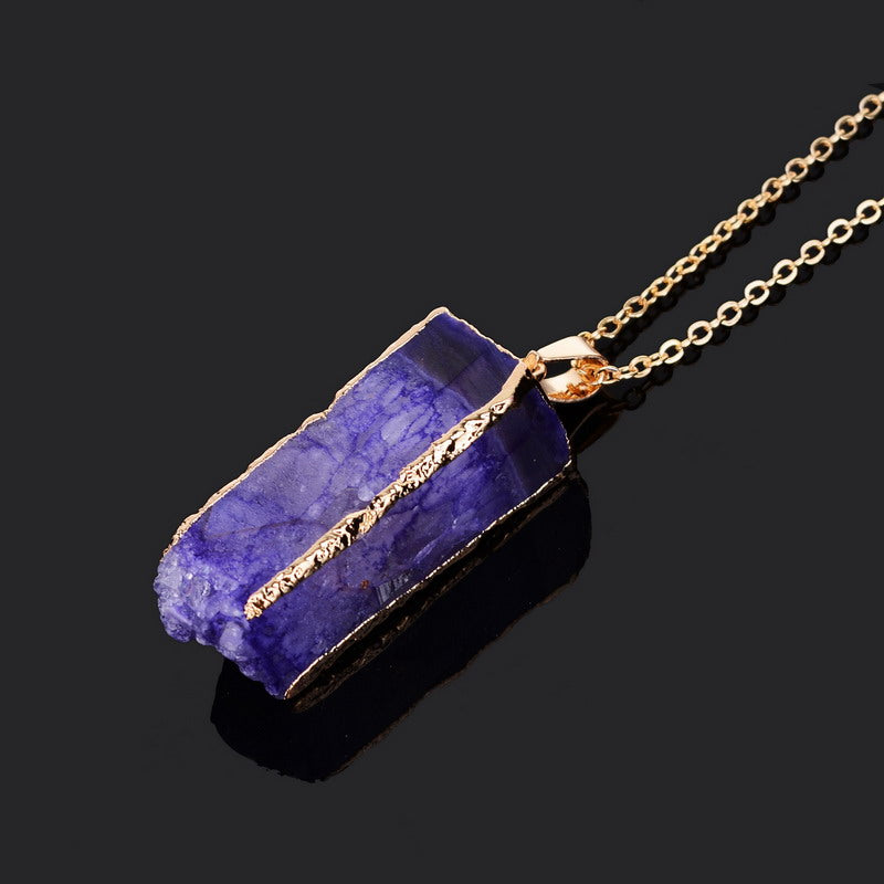 Rectangle Druzy Quartz NecklaceJewelryLuna Daze