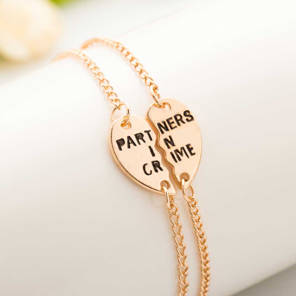 partners in crime friendship bracelet set