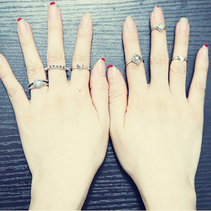 Antique Arrow & Stone Ring Set, Luna Daze