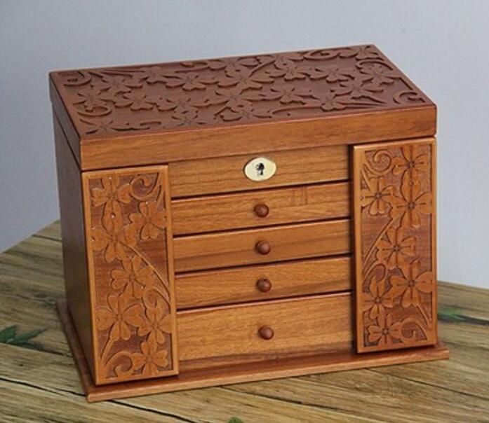Retro Wood Multi-layer Jewelry BoxLuna Daze