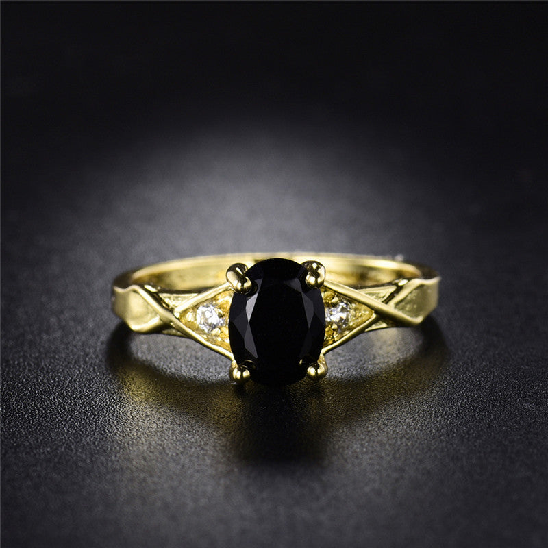 Black Onyx Cross Ring, Luna Daze