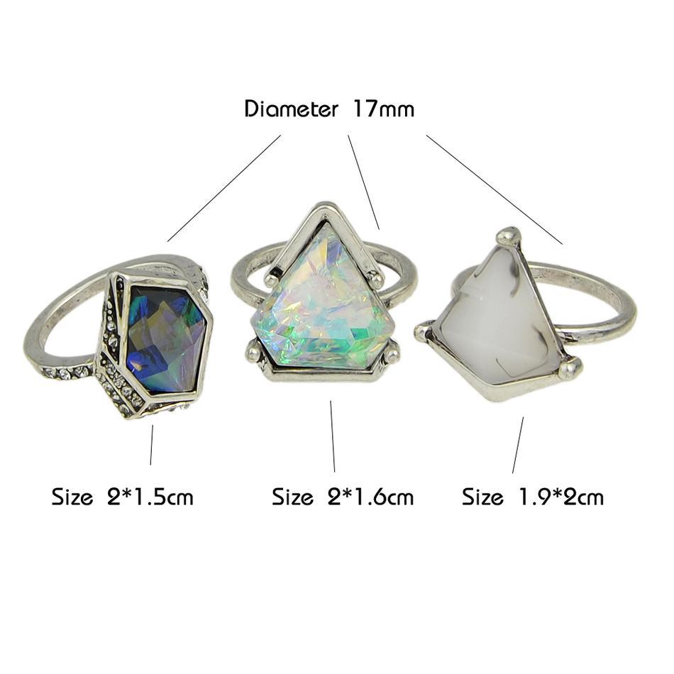 Geometric Natural Stone Ring SetJewelryLuna Daze