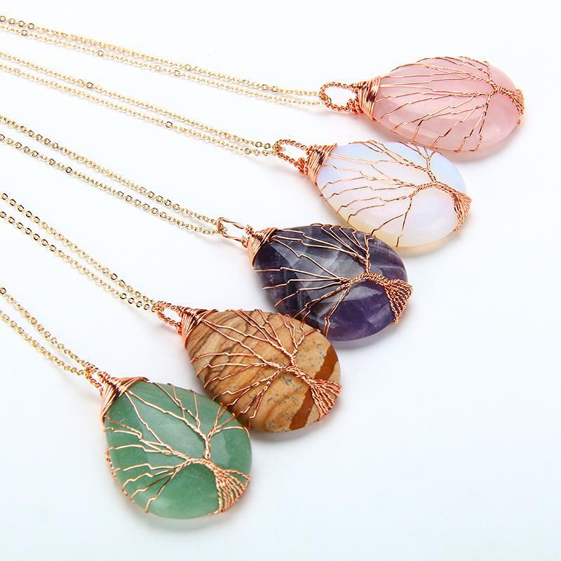 Gemstone Tree of Life Necklace, Luna Daze