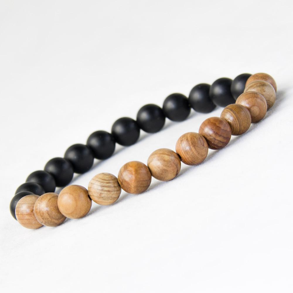 Wood & Onyx BraceletJewelryLuna Daze