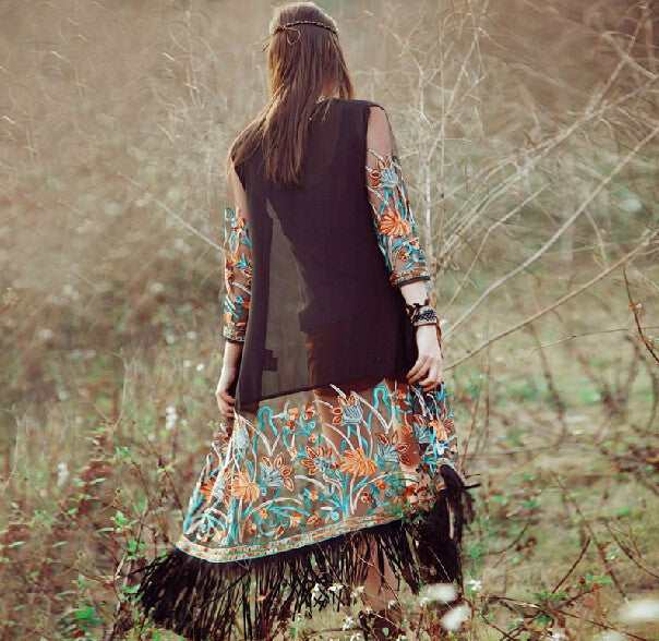 Floral Embroidery Kimono, Luna Daze
