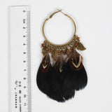 Antique Bronze Feather Earrings, Luna Daze
