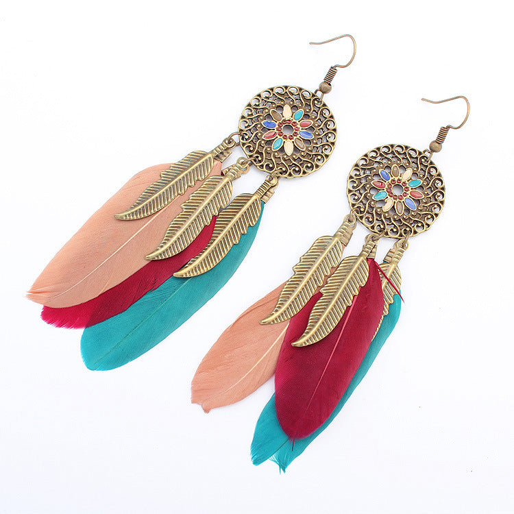 Dream Catcher Feather Earrings