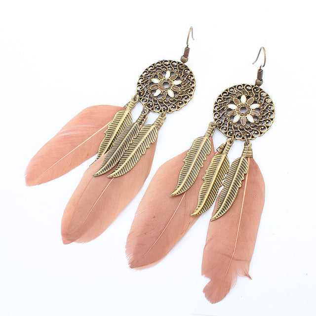 Dream Catcher Feather Earrings