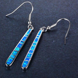 Blue Fire Opal Dangle Earrings, Luna Daze