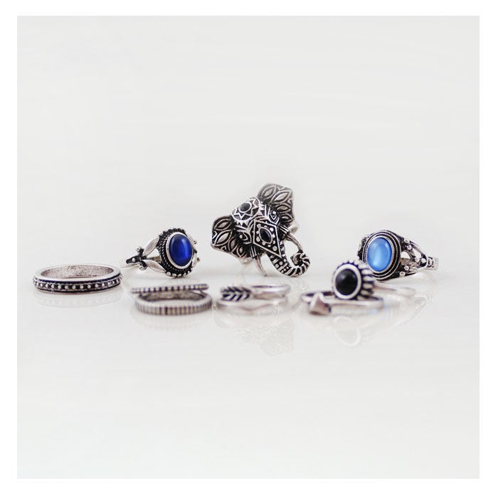 10 Piece Opalite Ring Set, Luna Daze