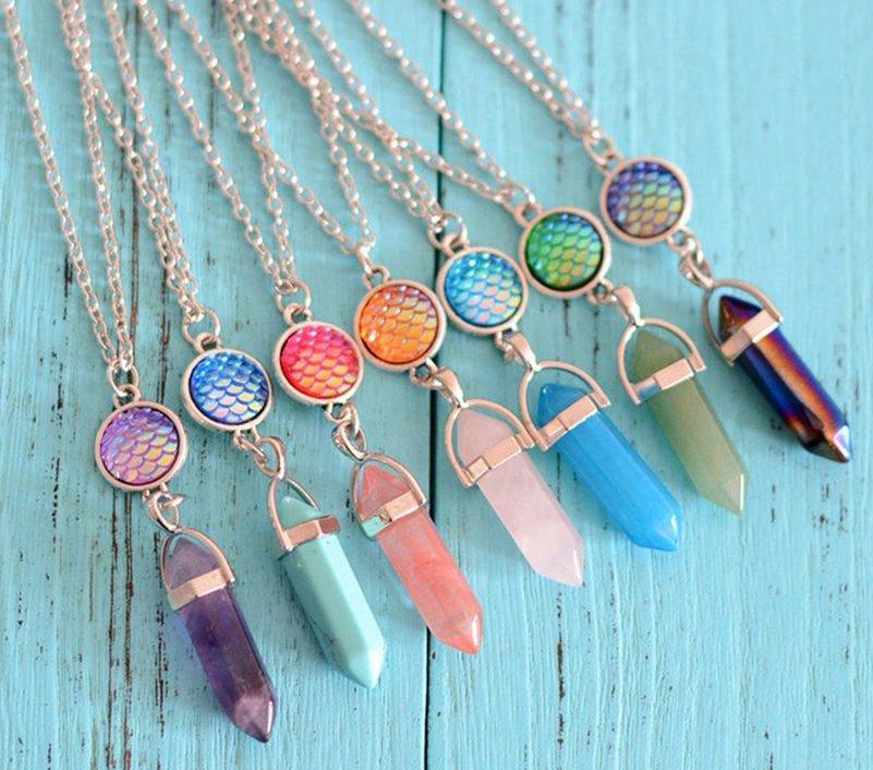 Mermaid Tail Crystal Pendant NecklaceJewelryLuna Daze