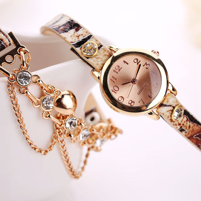 Leather and Chain Wrap WatchJewelryLuna Daze