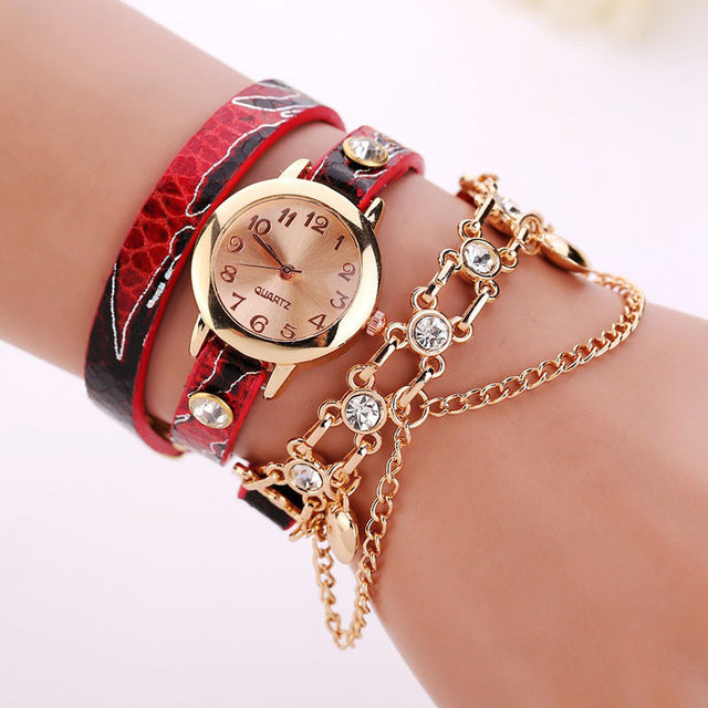 Leather and Chain Wrap WatchJewelryLuna Daze