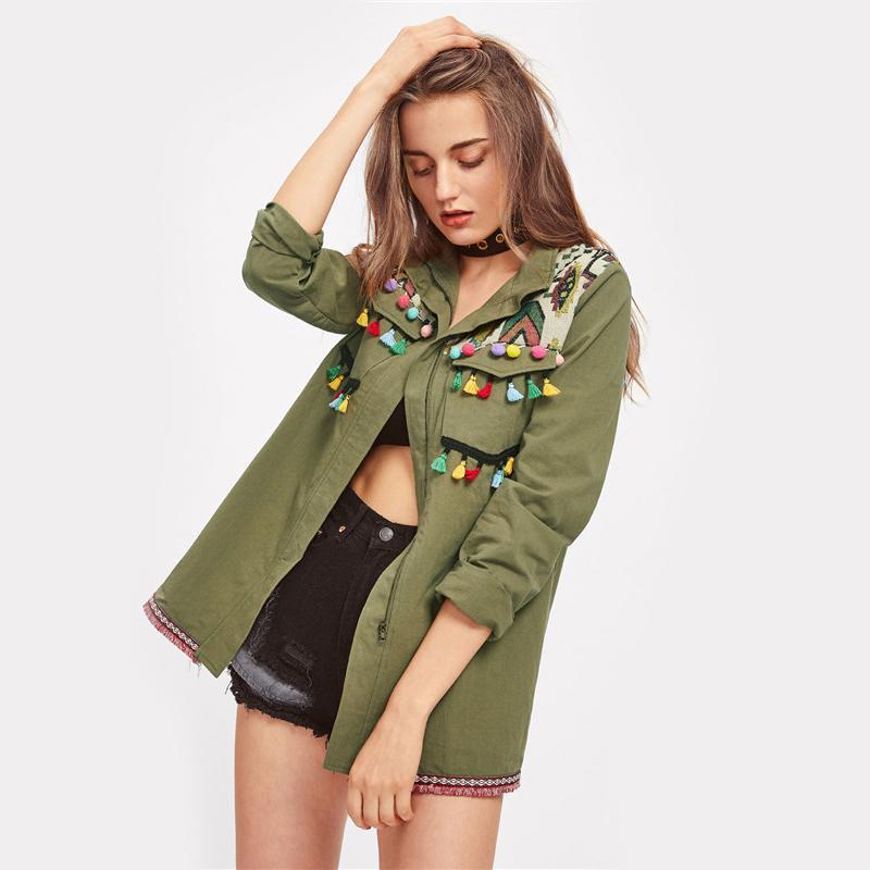 Tassel and Pom-Pom Utility JacketLuna Daze