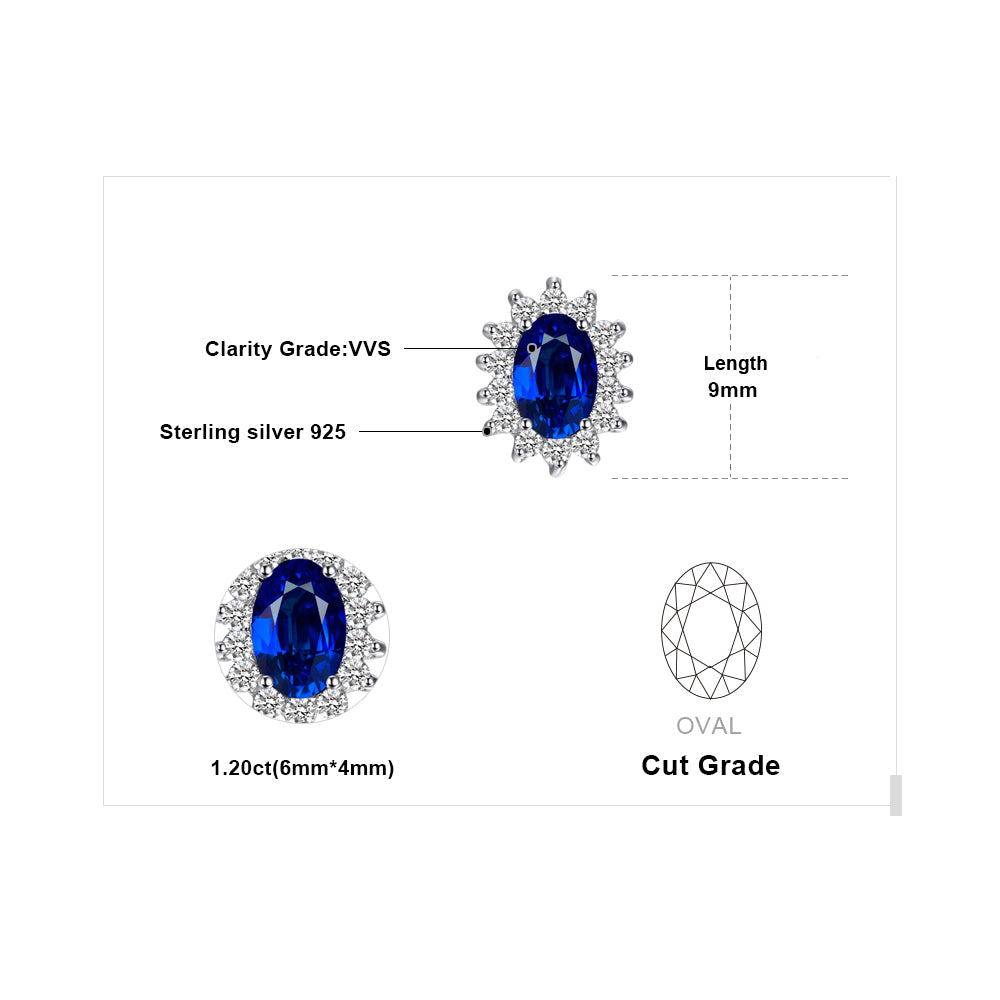 Blue Sapphire Stud Earrings, Luna Daze
