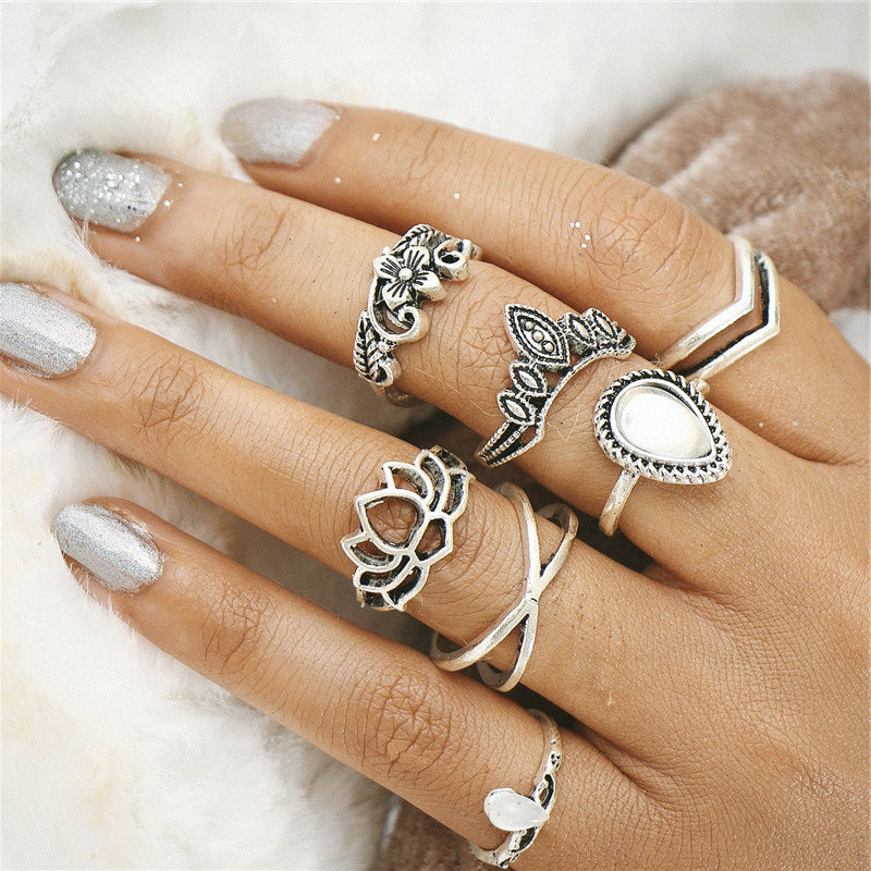 Tibetan Lotus Ring SetJewelryLuna Daze