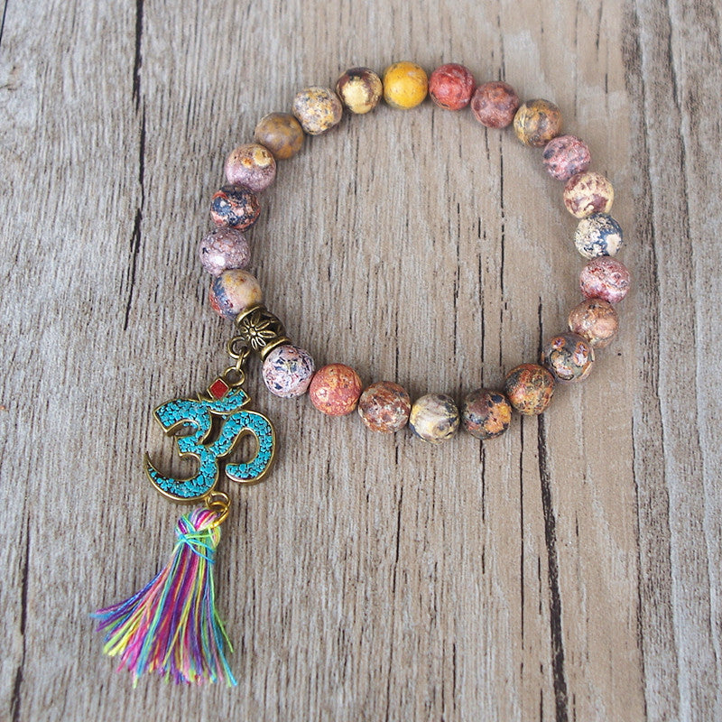 Om Tassel & Stone Bracelet