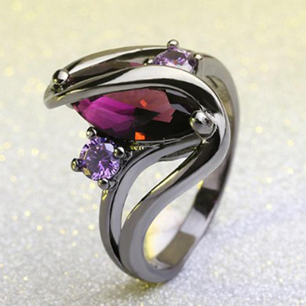 Amethyst Water Drop Ring, Luna Daze