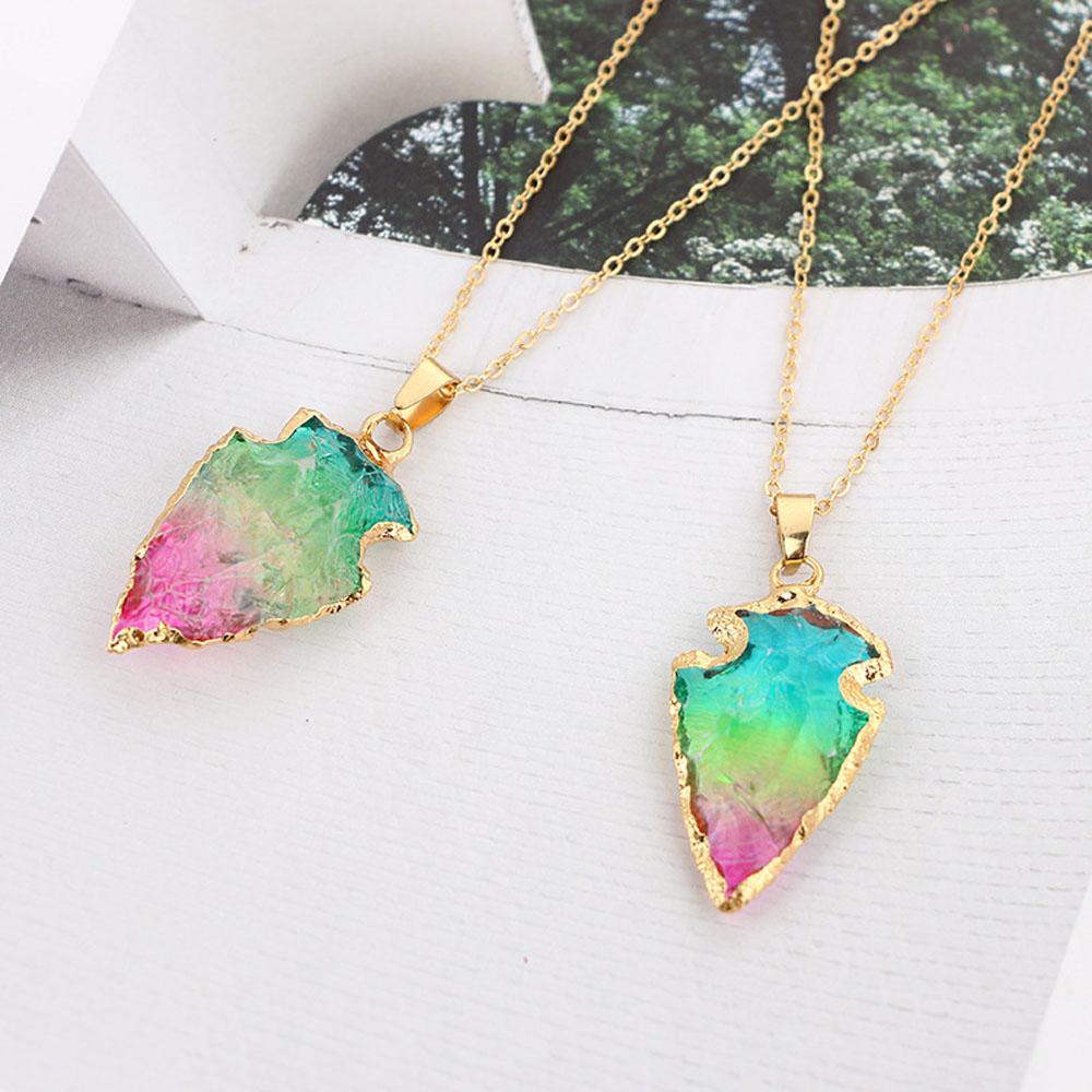 Aura Quartz Arrowhead Necklace, Luna Daze