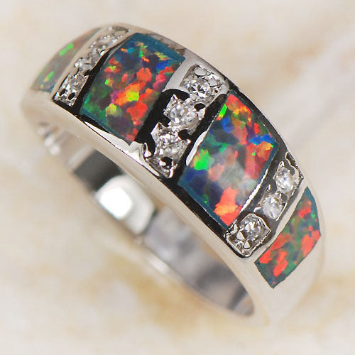 Red Fire Opal Silver RingJewelryLuna Daze