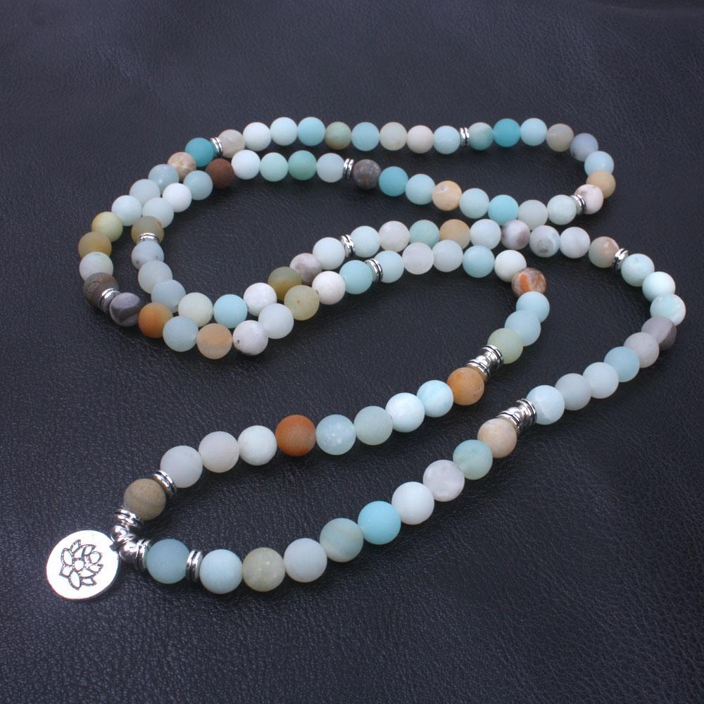 Frosted Amazonite Mala Beads