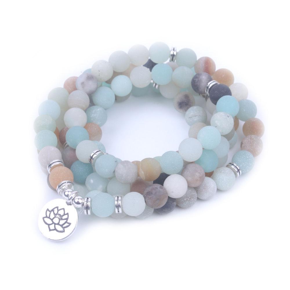 Frosted Amazonite Mala Beads